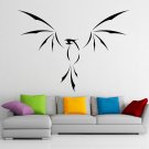 (28''x20'') Vinyl Wall Decal Phoenix With Open Wings / Fire Bird Decor Sticker + Free Decal Gift!