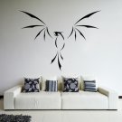 (31''x23'') Vinyl Wall Decal Phoenix With Open Wings / Fire Bird Decor Sticker + Free Decal Gift!