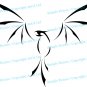 (31''x23'') Vinyl Wall Decal Phoenix With Open Wings / Fire Bird Decor Sticker + Free Decal Gift!