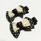 Dark Brown Bow Girls Hair Clips
