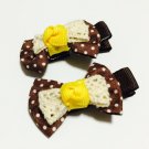 Brown Bow Girls Hair Clips