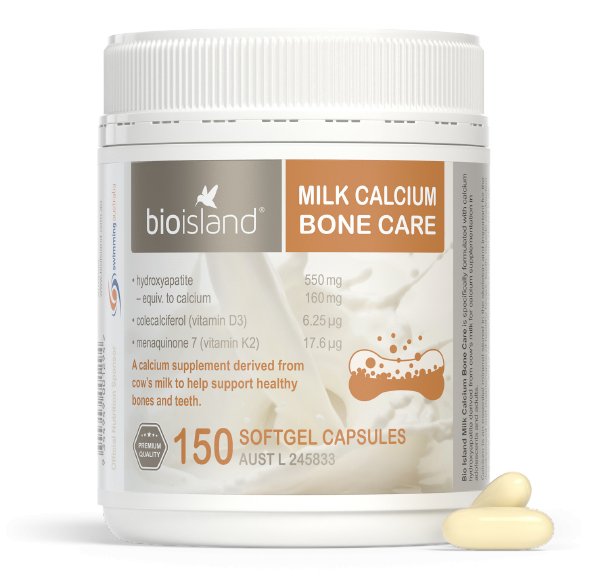 Bio Island Milk Calcium Bone Care 150 Softgel Capsules (Australia Import)
