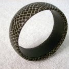 Black Bangle With Snake Skin Look