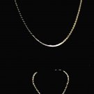 14 kt Gold Round Wheat 2 piece ( Necklace & Bracelet)