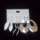 6 Pair Assorted Silver Earrings