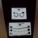 Silver/Jet Black Earrings and Trio Bracelets