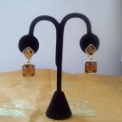 Tortoise Drop Clip Earring in Goldtone