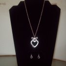 Guess Sterling Silver Necklace with Heart Pendant and Guess Earrings