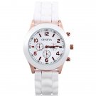 Geneva Candy Color Quartz Women Watch (White)