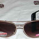 NWT FOSTER GRANT WOMEN'S GOLD METAL COUGAR STYLE SUNGLASSES 100% PROTECTION!!!