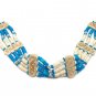 Handmade Native American 4 Line Buffalo Bone Hairpipe Choker Necklace