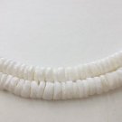 White Clam Shell Heishi Beads (4 - 5mm / 24 Inches Strand)