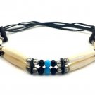 Handmade Native American 2 Line Buffalo Bone Hairpipe Choker Necklace
