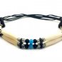 Handmade Native American 2 Line Buffalo Bone Hairpipe Choker Necklace