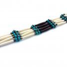 Handmade Native American 4 Row Buffalo Bone Hairpipe Tribal Choker Necklace