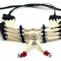 Handmade Tribal Native American Buffalo Bone Hairpipe Choker Necklace