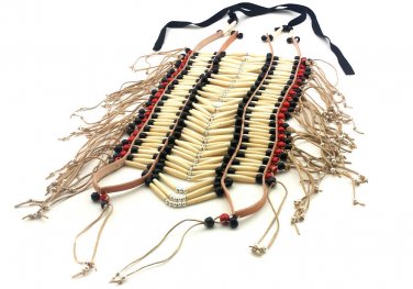 Handmade Large Native American Natural Buffalo Bone Hairpipe Tribal Breastplate