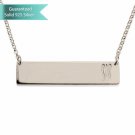 Sterling Silver Fancy Initial Horizontal Bar Necklace Custom Personalized Jewelry