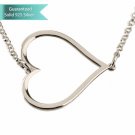 Sterling Silver Sideways Heart Necklace Fine Jewelry Romance Valentine Love