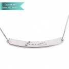 Sterling Silver Curved Bar Necklace with Name Customizable Personalized Jewelry