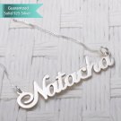 Sterling Silver Alegro with Flower Name Necklace Customizable Personalized Jewely