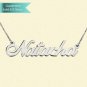 Sterling Silver Alegro with Flower Name Necklace Customizable Personalized Jewely