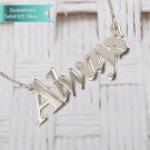 Sterling Silver Thicker Font Name Necklace Customizable Personalized Fine Jewelry