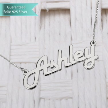 Sterling Silver Italic Name Necklace Customizable Personalized Fine Jewelry