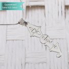 Sterling Silver Vertical Capital Name Necklace Customizable Personalized Fine Jewelry