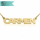 Double Thick 14K Gold Block Letters Name Necklace Customizable Personalized Fine Jewelry