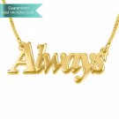 Double Thick 14K Gold Thicker Font Name Necklace Customizable Personalized Fine Jewelry