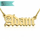 Double Thick 14K Gold English Style Name Necklace Customizable Personalized Fine Jewelry
