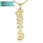 Double Thickness 14K Gold Vertical Carrie Name Necklace Customizable Personalized Fine Jewelry
