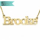 Double Thick 14K Gold Elephant Name Necklace Customizable Personalized Fine Jewelry