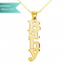 Double Thick 14K Gold Vertical Capital Name Necklace Customizable Personalized Fine Jewelry