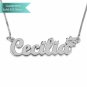 Sterling Silver Allegro with Flower Name Necklace Customizable Personalized Fine Jewelry