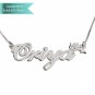 Sterling Silver Hand Name Necklace with Cupid Customizable Personalized Fine Jewelry