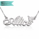 Sterling Silver Allegro Name Necklace with Angel Customizable Personalized Fine Jewelry
