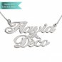 Sterling Silver Two Ailegro Name Necklace with Cupid Customizable Personalized Fine Jewelry