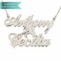 Sterling Silver Two Ailegro Name Necklace with Cupid Customizable Personalized Fine Jewelry