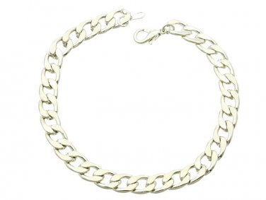 Silver Color Link Metal Chain  Bracelet Fashion Jewelry 1/4" Links