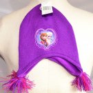 NEW NWT  DISNEY Frozen Anna Elsa Laplander Knit Hat Girls Purple HAT One Size