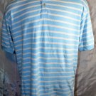 Columbia Sportswear Mens Short Sleeve Blue Stripe Polo Shirt X Large XL Cotton