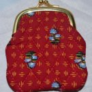 Retired Vera Bradley Provincial Red Kisslock Coin Purse