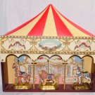 Jack Hou 1990 Galloping Carrousel Display with Giraffe Lion Horse Figurines