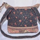 Vera Bradley Bucket Tote Purse Bag Brown Black with a multi color floral pattern