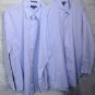 Lands End Mens Long Sleeve Oxford Dress Shirt Blue Button Up 17 1/2 34 Two Shirt