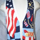 Fourth of July Sweater Vest XL USA Patriotic Flag Alexandra Bartlett Ugly