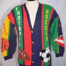 Vintage Colorful Ugly Sport Sweater Large L  Varsity Basketball Football Soccer