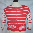 Girls Heartstrings Sweater Size 10 / 12 Cotton Valentines Hearts